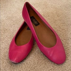 Hot pink flats